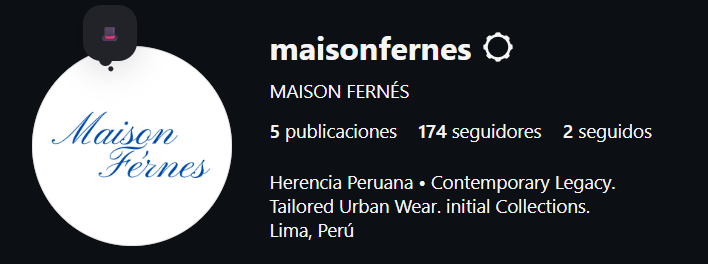 Perfil de Instagram Maison Férnes